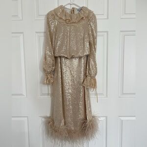NWT Nicola Bathie x Antonio Melani Sequin ruffled top and matching skirt